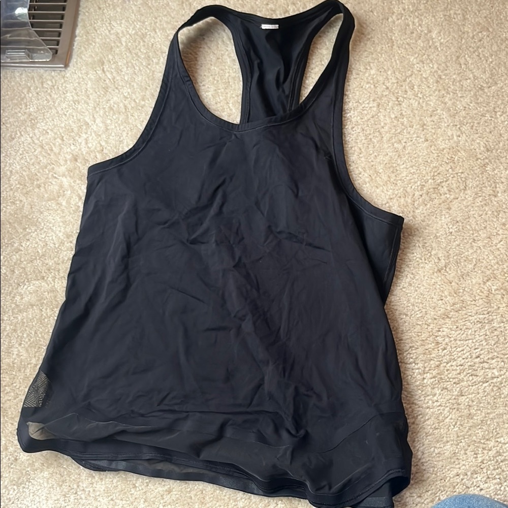 Lululemon Black Tank Top, mesh bottom